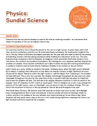 Physics: Sundial Science