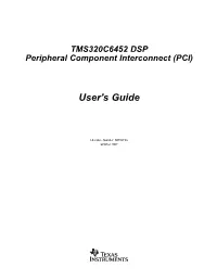 TMS320C6452 Peripheral Component Interconnect (PCI