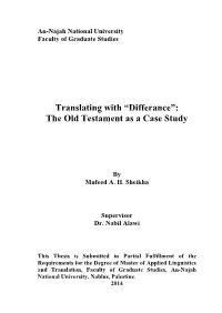 Translating with “Differance”: the Old Testament As a Case Study