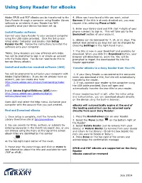 Using Sony Reader for Ebooks