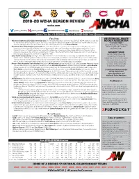 2019-20 WCHA SEASON REVIEW Wcha.Com