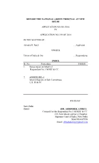 Almitra H. Patel O. A. No.199 of 2014 Status Report on Behalf of MOEF & CC