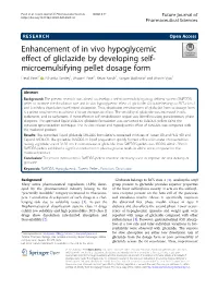 Enhancement of in Vivo Hypoglycemic Effect of Gliclazide by Developing