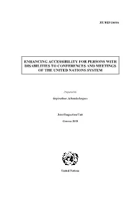 Enhancing Accessibility for Persons with Disabilities to Conferences and Meetings of the United Nations System
