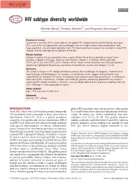 HIV Subtype Diversity Worldwide