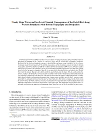 Leaky Slope Waves and Sea Level: Unusual Consequences of the Beta Effect Along Western Boundaries with Bottom Topography and Dissipation