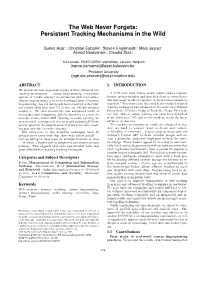 The Web Never Forgets: Persistent Tracking Mechanisms in the Wild