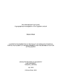 A Geographical Investigation of the Egyptian Context