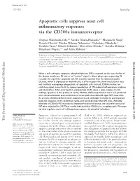 Apoptotic Cells Suppress Mast Cell Inflammatory Responses Via the Cd300a Immunoreceptor