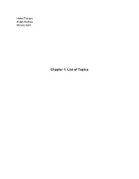 Chapter 1: List of Topics 1.1­ Functions