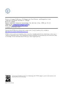 Neopalatial, Final Palatial, and Postpalatial Crete Author(S): Paul Rehak and John G