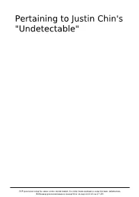 Pertaining to Justin Chin's "Undetectable"