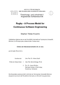 Rugby - a Process Model for Continuous Software Engineering
