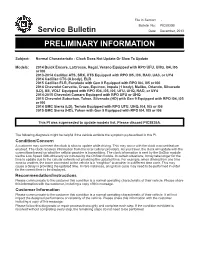 Service Bulletin PRELIMINARY INFORMATION