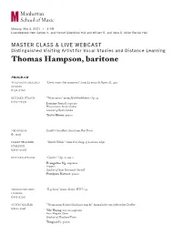 Thomas Hampson, Baritone