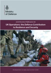 UK Operations: the Defence Contribution to Resilience and Security