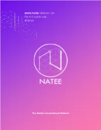 WHITE PAPER VERSION 1.03 the ICO Public Sale