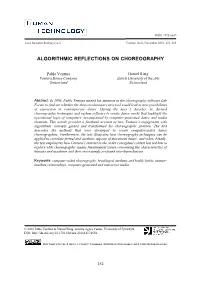 Algorithmic Reflections on Choreography