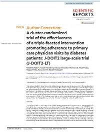 Author Correction: a Cluster-Randomized Trial of The