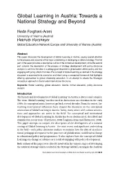 Global Learning in Austria: Towards a National Strategy and Beyond