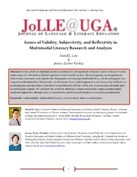 Issues of Validity, Subjectivity, and Reflexivity in Multimodal Literacy Research and Analysis