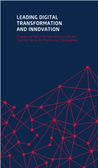 Leading Digital Transformation and Innovation