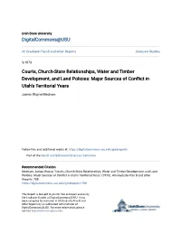 Major Sources of Conflict in Utah's Territorial Years