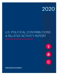 U.S. Political Contributions & Related Activity Report 2020