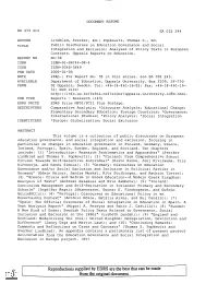 Analyses of Policy Texts in European Contexts
