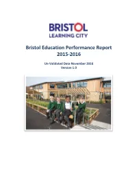 Bristol Education Performance Report Front Page