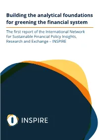 Building the Analytical Foundations for Greening the Financial System