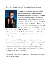 Globally Renowned Performer, Composer, Producer