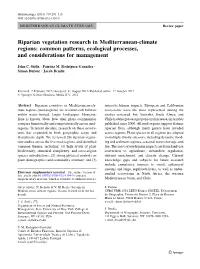 Riparian Vegetation Research in Mediterranean-Climate Regions: Common Patterns, Ecological Processes, and Considerations for Management