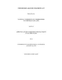 Uniform Declaratory Judgments Act
