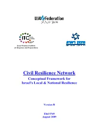 Civil Resilience Network Conceptual Framework for Israel's Local & National Resilience