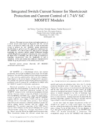 Integrated Switch Current Sensor for Shortcircuit Protection and Current Control of 1.7-Kv Sic MOSFET Modules