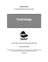 Lecture Notes on Toxicology