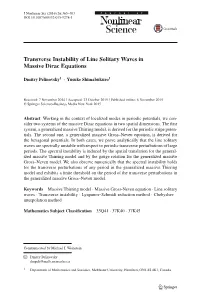 Transverse Instability of Line Solitary Waves in Massive Dirac Equations