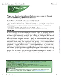 Type and Distribution of Sensilla in the Antennae of the Red Clover Root Borer, Hylastinus Obscurus