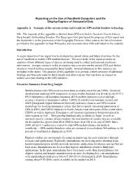 Appendix a – Synopsis of the Current Status and Trends for GPS Mobile Handset Technology