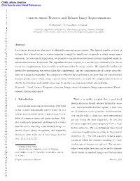 Context-Aware Features and Robust Image Representations 5 6 ∗ 7 P