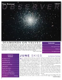 JUNE SKIES (CONTINUED from PAGE 1) Is 25 Times the Diameter of the Sun, and Is an Or� Ange Star of Spectral Type K2