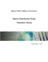 Maine Distributed Solar Valuation Study