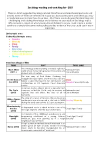Sociology Reading and Watching List – 2021