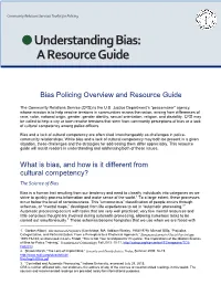 •Understanding Bias: a Resource Guide