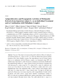 Antiproliferative and Proapoptotic Activities of Methanolic Extracts from Ligustrum Vulgare L