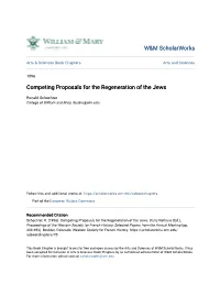 Competing Proposals for the Regeneration of the Jews