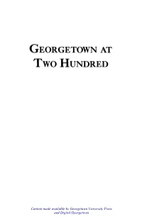 Georgetown at Two Hundred: Faculty Reflections on the University's Future