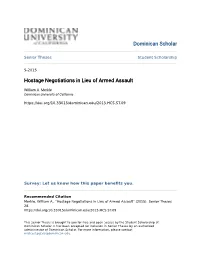 Hostage Negotiations in Lieu of Armed Assault
