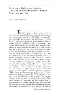 Lycurgus in Leaflets and Lectures: the Weiße Rose and Classics at Munich University, 1941–45